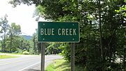 Blue Creek community sign