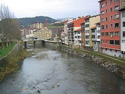 View of Downtown Elgoibar and Deba River