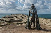 The figure at Tintagel Castle