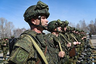 The 31st Guards Air Assault Brigade during inspection.