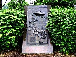 "Martian landing site" historical marker commemorating the 1938 War of the Worlds radio broadcast