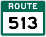 Route 513 marker