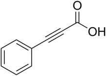 Skeletal formula of phenylpropiolic acid