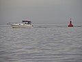 Starboard lateral Buoy (Lateral mark - Region B - IALA ) as Channel Marker Buoy at "Río de la Plata" river, Buenos Aires, Argentina