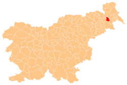 Location of the Municipality of Križevci in Slovenia