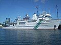 The Lake Guardian moored in the Cheboygan Harbor.