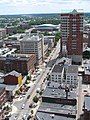 Elm Street, Manchester, New Hampshire, is the "main street" of the downtown central business district.