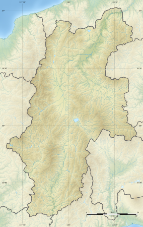 Map showing the location of Hijiriyama Kōgen Prefectural Natural Park