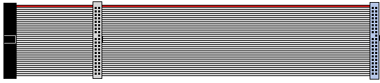 Ribbon cable with three connectors