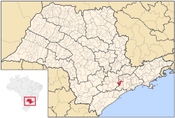 Location in the state of São Paulo and Brazil