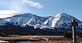 Sentry Mountain on the right, but some maps label the peak on the left as Sentry Mountain as it is slightly higher. The peak to left is unofficially known as "Ostracized Peak".