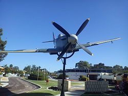 Spitfire memorial, located on the southern side of the south wing