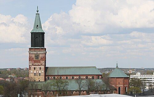 View of Turku Cathedral from Vartiovuori hill.