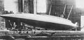 1888 - 1st version of the Gymnote submarine. A. C. KREBS holds the airing mast. [21]