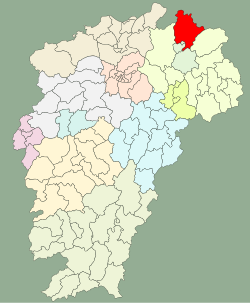 Location of Fuliang County in Jiangxi