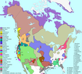 Image 10Language families of Indigenous peoples in North America shown across present-day Canada, Greenland, the United States, and northern Mexico (from Indigenous peoples of the Americas)