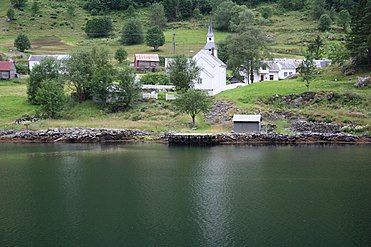 Exterior view, seen from the fjord