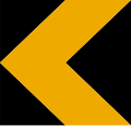 Directional marker Used on long or dangerous curves.