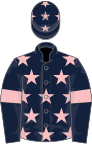 Dark blue, pink stars, armlets and stars on cap