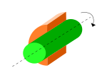 Revolute joint cutaway view