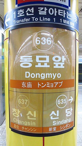 File:Seoul-metro-636-Dongmyo-station-sign-20181125-165002.jpg