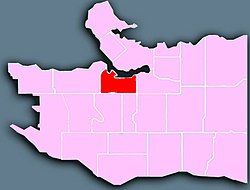 Location of Fairview in Vancouver