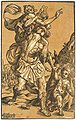 Ludolph Buesinck, Aeneas carries his father, German style, with line block and brown tone block