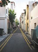 The most notorious alley in the Ann Siang area, just behind the Club Street open carpark. It still experiences considerable nightly cruising traffic today.