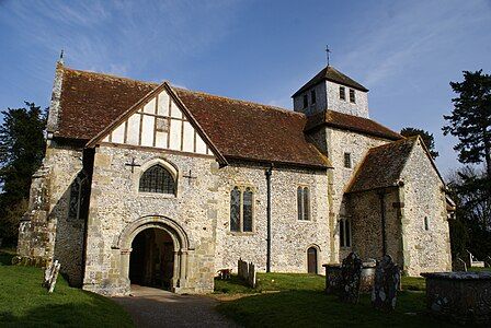 The church at Breamore in the west of the county, north of the New Forest