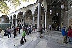 Inner courtyard, with portico in front of mosque entrance