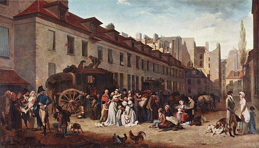 The Arrival of a Mail-coach in the Courtyard of the Messageries, 1803[4]