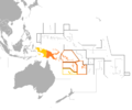 Image 43Outline of sovereign (orange) and dependent islands (yellow) (from Melanesia)