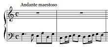 The opening bars of the fugue