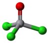 Ball and stick model of vanadium oxytrichloride