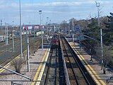 The station platforms.