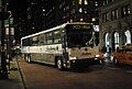 A 2003-model MCI D4500 Commuter Coach on the SIM23 Staten Island-Manhattan express route, a formerly Academy-operated route. This bus has since been replaced with Van Hool CX45 and C2045 models. The route was given to MTA NYCT in 2022.