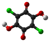 Ball-and-stick model of chloranilic acid