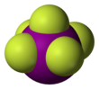 Space-filling model of iodine pentafluoride