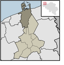 Location of Lissewege in Bruges