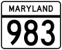 Maryland Route 983 marker