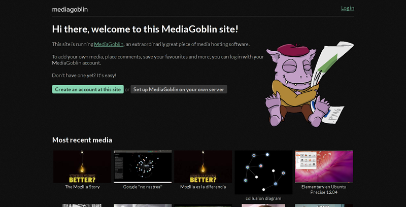 File:MediaGoblin homepage screenshot.png