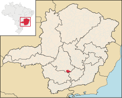 Location of Oliveira in the State of Minas Gerais