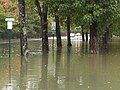 I was in Maine on vacation during the Northeast U.S. flooding of October 2005, and was able to get a few pictures, including this one.