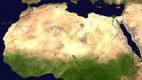 Sahara desert seen from satellite.