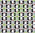 Amphibole structure looking along the [001] axis. Silicon ions are emphasized. Two "I-beams" are outlined in green.