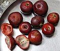 Kokum fruits being prepared to make syrup