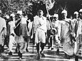 Gandhi at the Salt March, one of his most famous nonviolent protests.