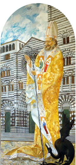 Syrus of Genoa. Painted by Denys Savchenko. St Peter and St. Therese of Child Jesus Church. Genoa, Italy