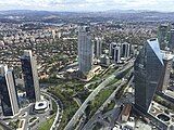 View of the İşbank, Yapı Kredi and Finansbank towers from the roof of Istanbul Sapphire