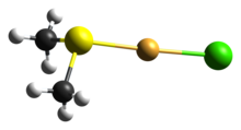 ball-and-stick model of the molecule derived from the crystal structure